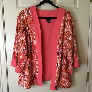 Maggie Barnes Pink & Orange Kimono Jacket - 1X/US 18/20